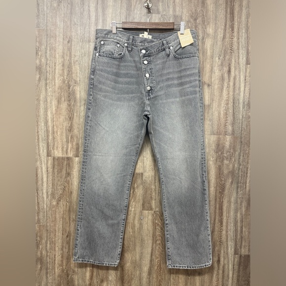 Madewell 90's Straight High Rise Gray Jeans - Picture 1 of 10